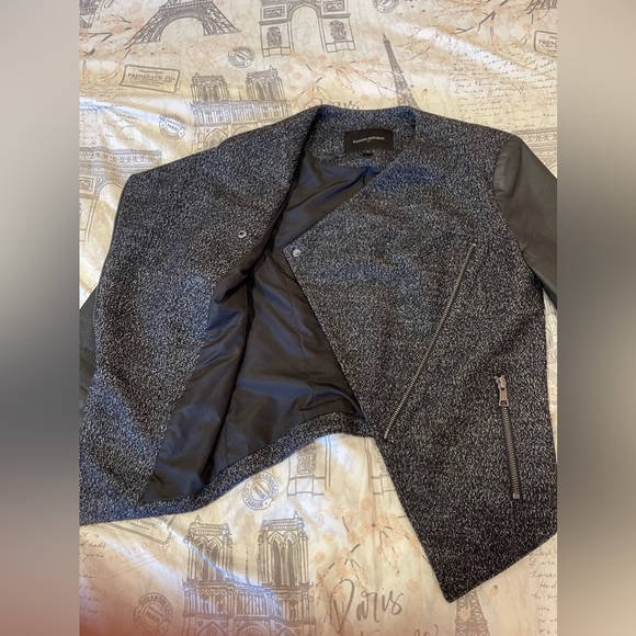 Banana Republic Factory Mixed Media Moto Jacket size 0 - Picture 6 of 8